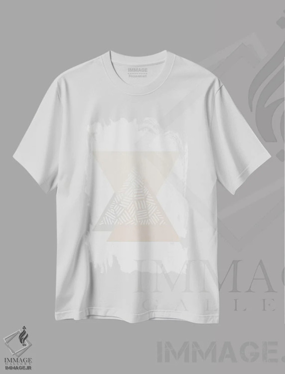 تیشرت سفید طرح دار هندسه مینیمالیستی III اثر اورارا استودیو | فروشگاه ایماژ