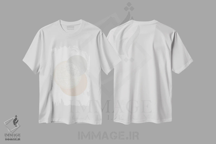 تیشرت سفید طرح دار هندسه مینیمالیستی IV اثر اورارا استودیو | immage.ir