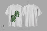 تیشرت سفید طرح دار برگ مانسترا I، دکور بوهمی اثر اورارا استودیو | فروشگاه ایماژ