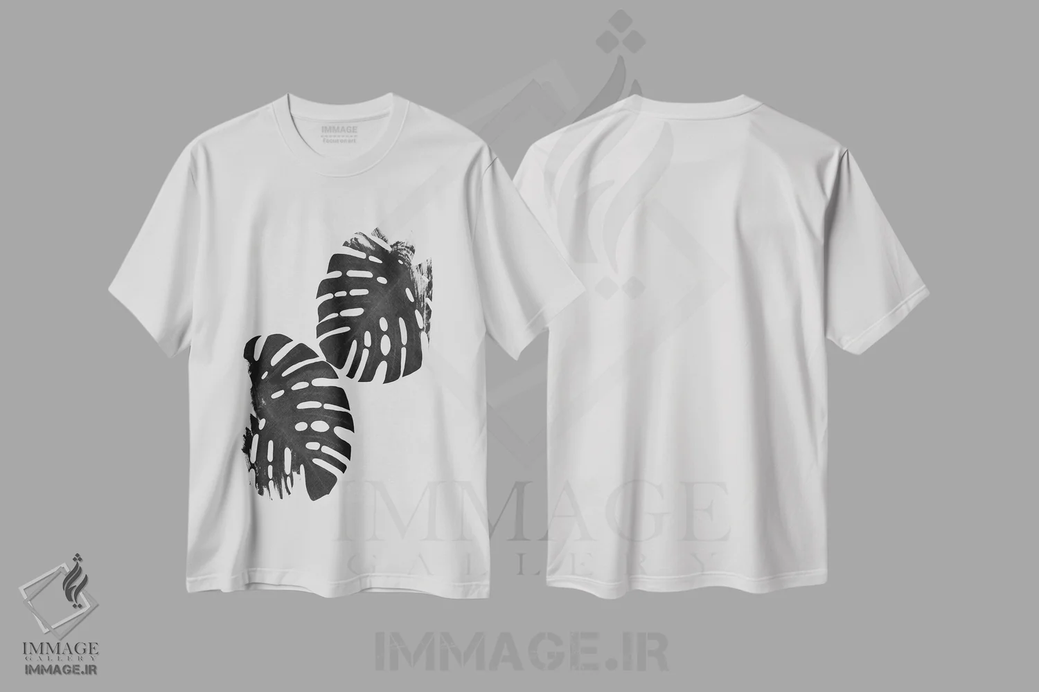 تیشرت سفید طرح دار برگ مانسترا I، دکور بوهمی اثر اورارا استودیو | immage.ir
