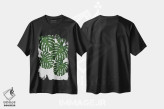 تیشرت مشکی طرح دار برگ مانسترا II، دکور بوهمی اثر اورارا استودیو | immage.ir