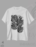 تیشرت سفید طرح دار برگ مانسترا II، دکور بوهمی اثر اورارا استودیو | immage.ir