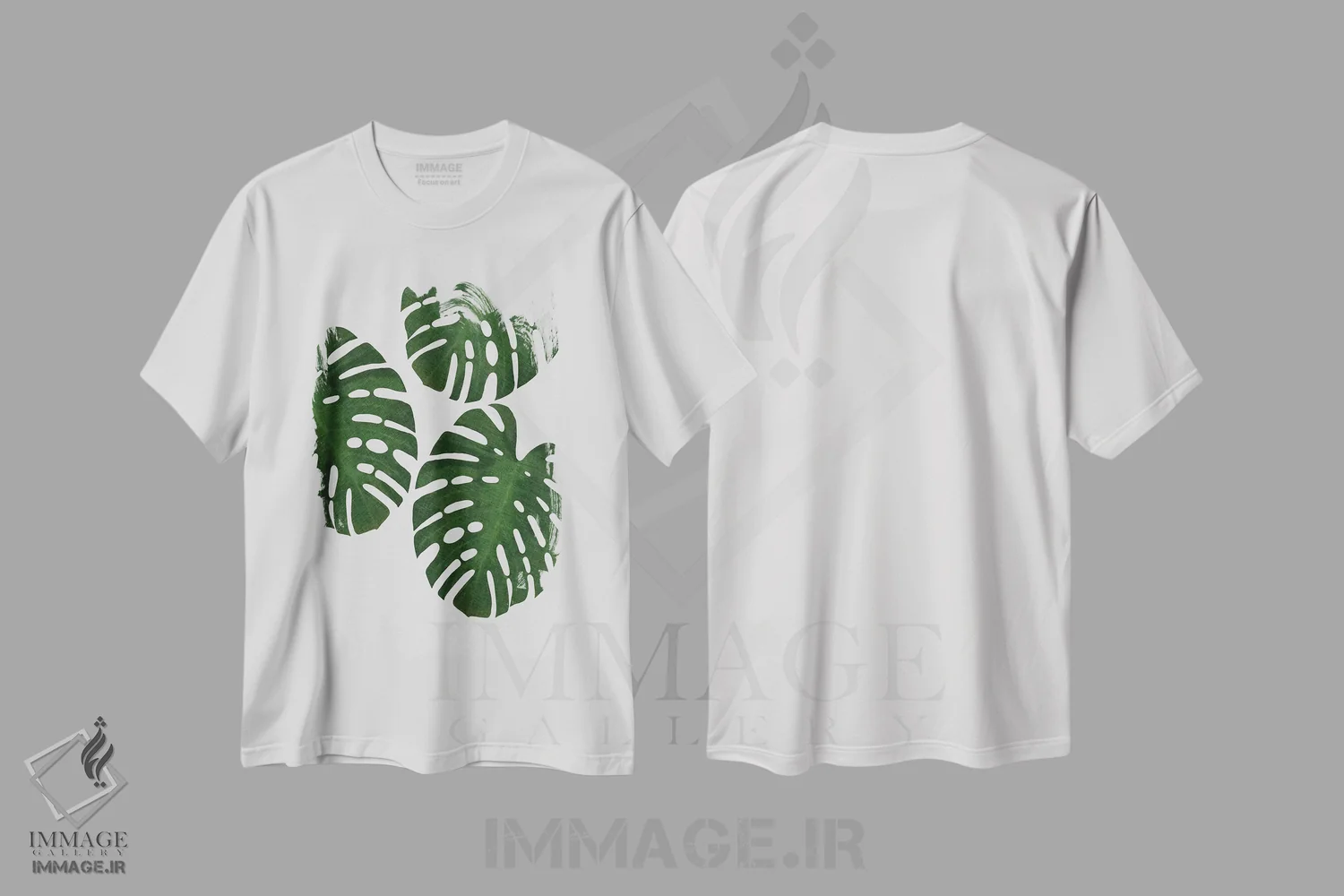 تیشرت سفید طرح دار برگ مانسترا III، دکور بوهمی اثر اورارا استودیو | فروشگاه ایماژ
