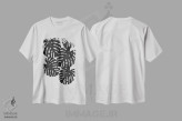 تیشرت سفید طرح دار برگ مانسترا II، دکور بوهمی اثر اورارا استودیو | immage.ir