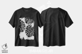 تیشرت مشکی طرح دار برگ مانسترا III، دکور بوهمی اثر اورارا استودیو | فروشگاه ایماژ