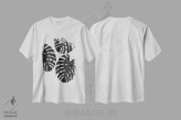 تیشرت سفید طرح دار برگ مانسترا III، دکور بوهمی اثر اورارا استودیو | immage.ir