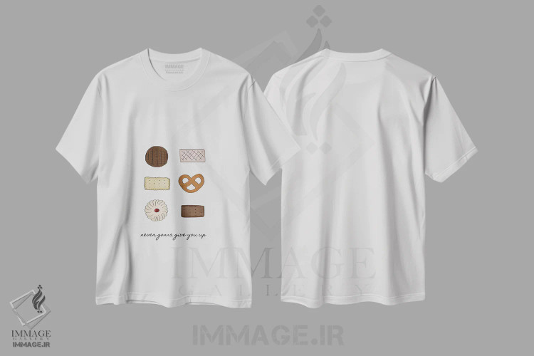 تیشرت سفید طرح دار هیچ وقت ولت نمی کنم، تزئینی اثر اورارا استودیو | immage.ir