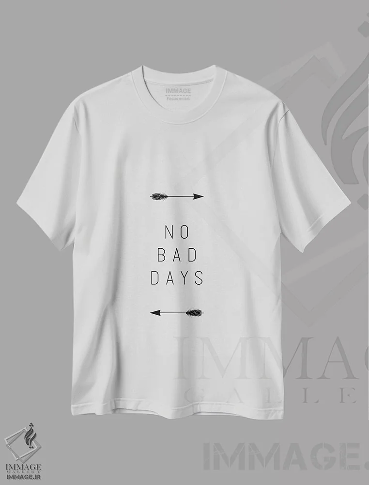 تیشرت سفید طرح دار بدون روز بد، تزئینی اثر اورارا استودیو | فروشگاه ایماژ