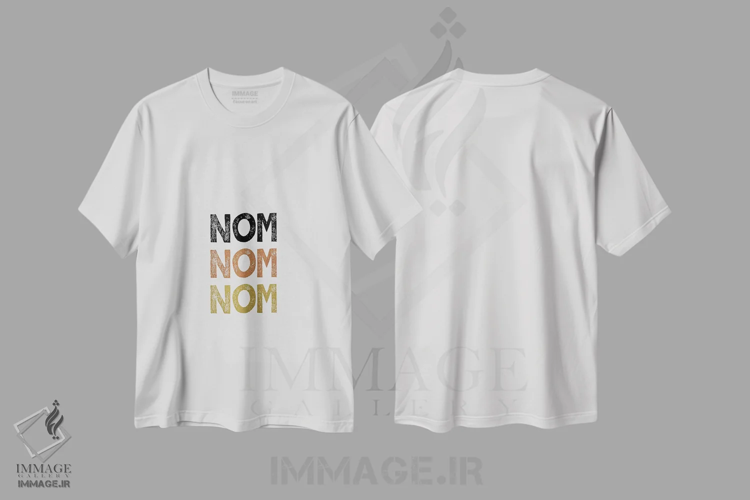 تیشرت سفید طرح دار نوم نوم نوم، تزئینی اثر اورارا استودیو | فروشگاه ایماژ