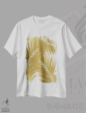 تیشرت سفید طرح دار برگ نخل III، دکور بوهمی اثر اورارا استودیو | فروشگاه ایماژ