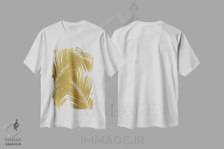 تیشرت سفید طرح دار برگ نخل III، دکور بوهمی اثر اورارا استودیو | فروشگاه ایماژ