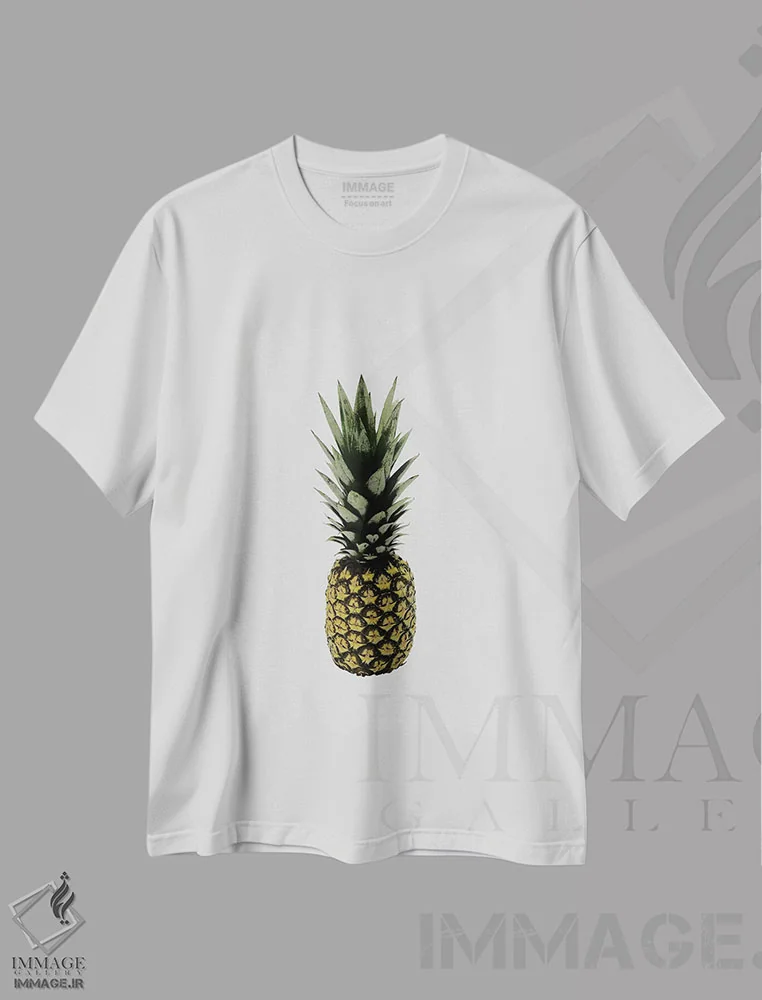تیشرت سفید طرح دار آناناس I، دکور بوهمی اثر اورارا استودیو | فروشگاه ایماژ