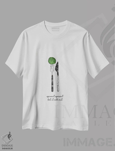 تیشرت سفید طرح دار جوانه جوانه، تزئینی اثر اورارا استودیو | فروشگاه ایماژ