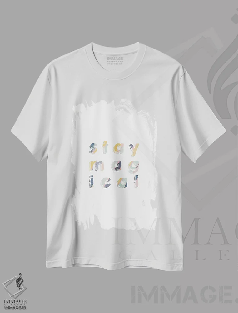 تیشرت سفید طرح دار جادویی بمون، تزئینی اثر اورارا استودیو | immage.ir
