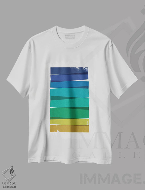 تیشرت سفید طرح دار راه راه I، آبستره اثر اورارا استودیو | فروشگاه ایماژ