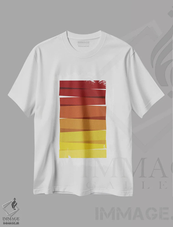 تیشرت سفید طرح دار راه راه II، آبستره اثر اورارا استودیو | immage.ir