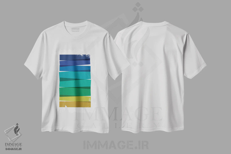 تیشرت سفید طرح دار راه راه I، آبستره اثر اورارا استودیو | فروشگاه ایماژ