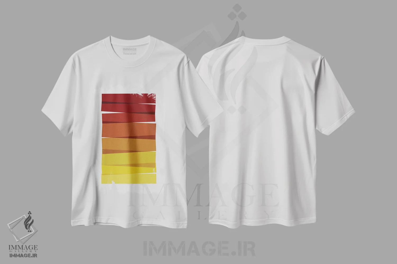 تیشرت سفید طرح دار راه راه II، آبستره اثر اورارا استودیو | immage.ir