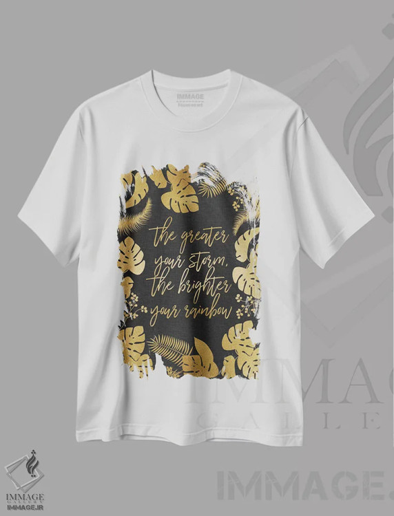 تیشرت سفید طرح دار هرچه طوفانت بزرگ تر…، تزئینی اثر اورارا استودیو | immage.ir