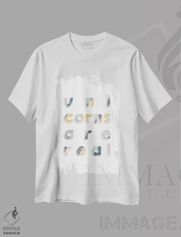 تیشرت سفید طرح دار تک شاخ ها واقعی ان، تزئینی اثر اورارا استودیو | فروشگاه ایماژ
