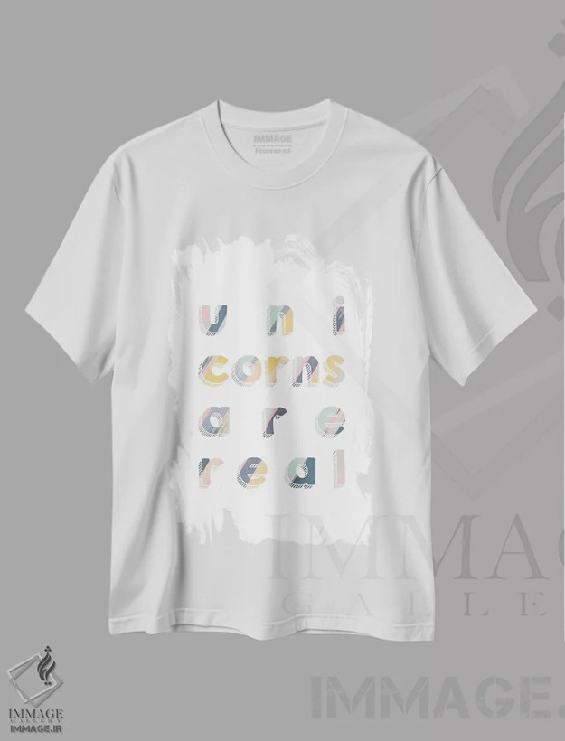 تیشرت سفید طرح دار تک شاخ ها واقعی ان، تزئینی اثر اورارا استودیو | فروشگاه ایماژ