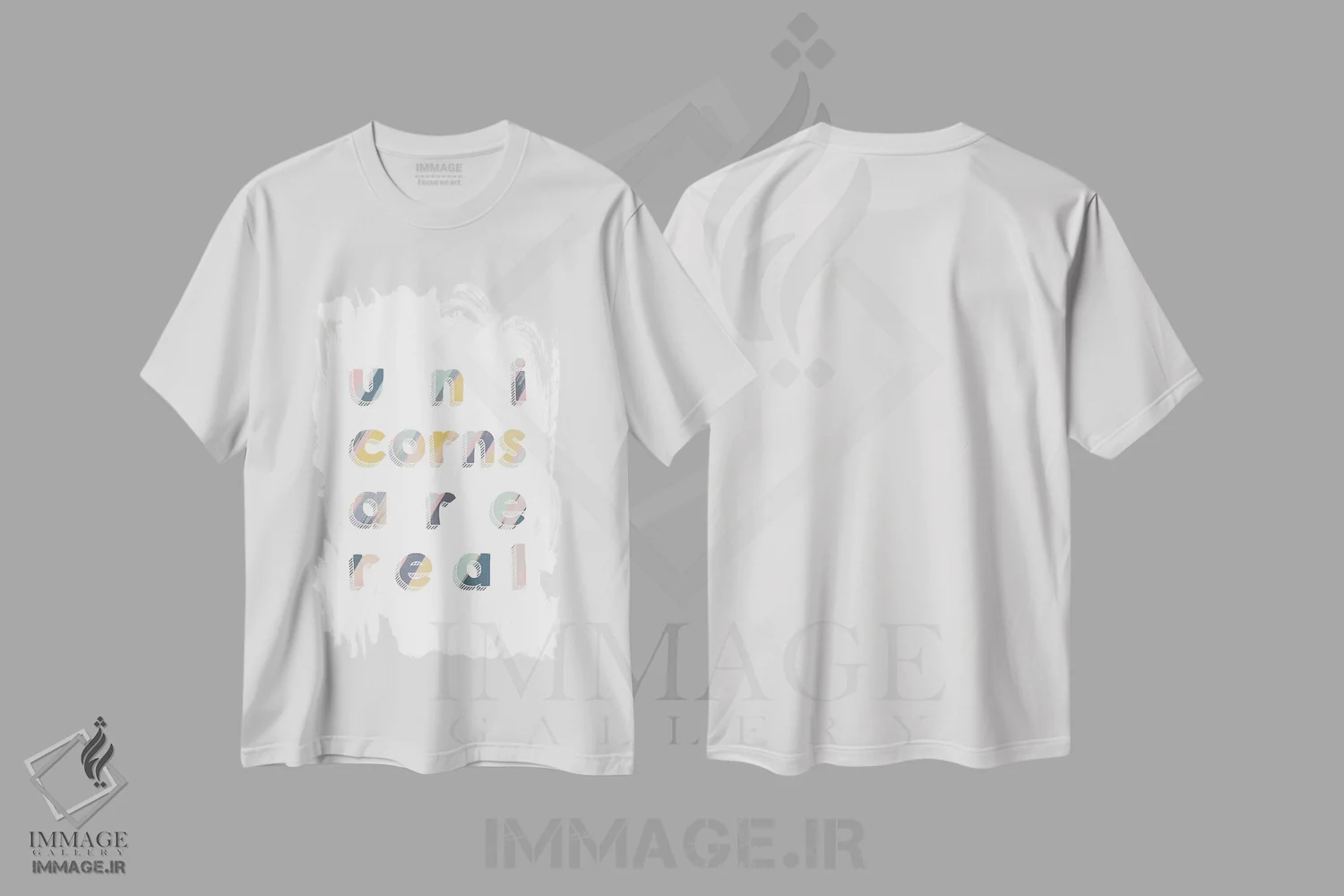 تیشرت سفید طرح دار تک شاخ ها واقعی ان، تزئینی اثر اورارا استودیو | فروشگاه ایماژ