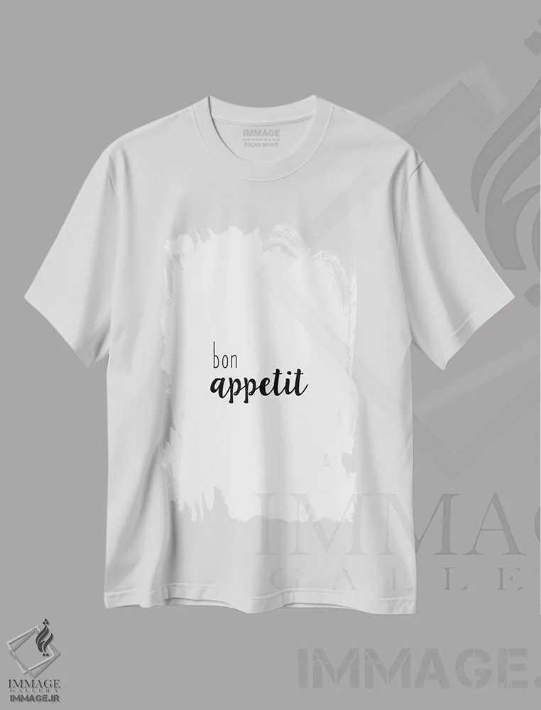 تیشرت سفید طرح دار نوش جان، دکور معاصر اثر اورارا استودیو | فروشگاه ایماژ