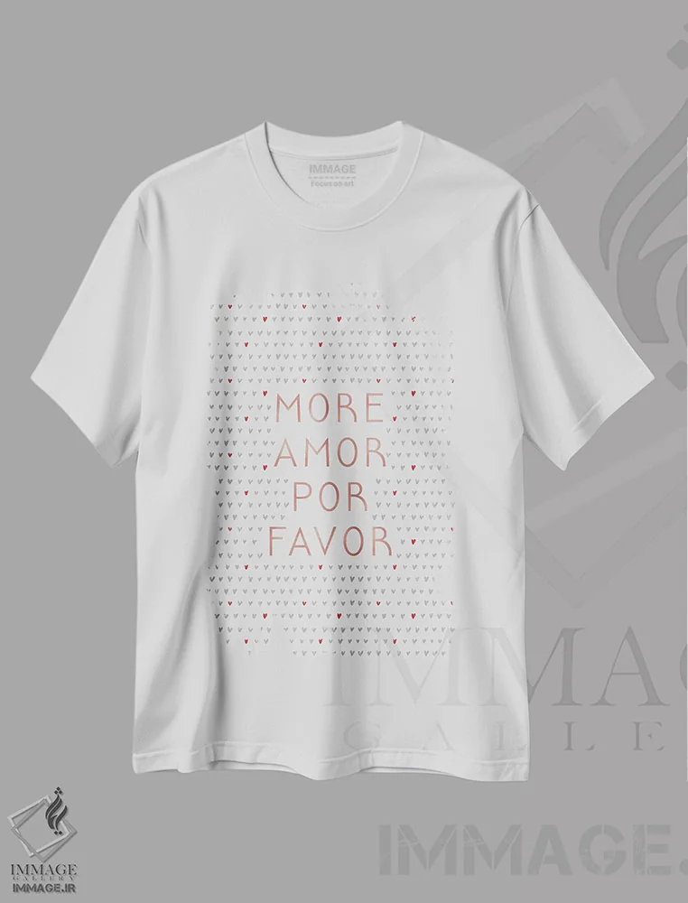 تیشرت سفید طرح دار عشق بیشتر، دکور معاصر اثر اورارا استودیو | immage.ir