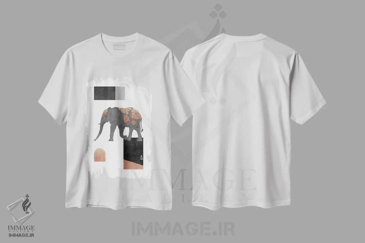 تیشرت سفید طرح دار فسیفه فیل ۲، تزئینی اثر اورارا استودیو | immage.ir