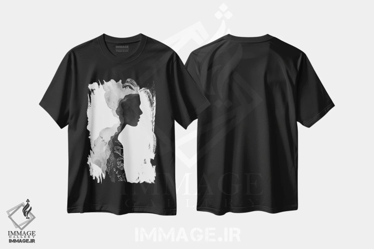 تیشرت مشکی طرح دار او، مدیوم اثر اورارا استودیو | immage.ir