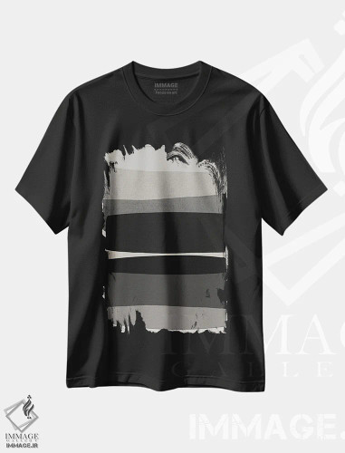 تیشرت مشکی طرح دار مدرن سیاه و سفید اثر اورارا استودیو | فروشگاه ایماژ