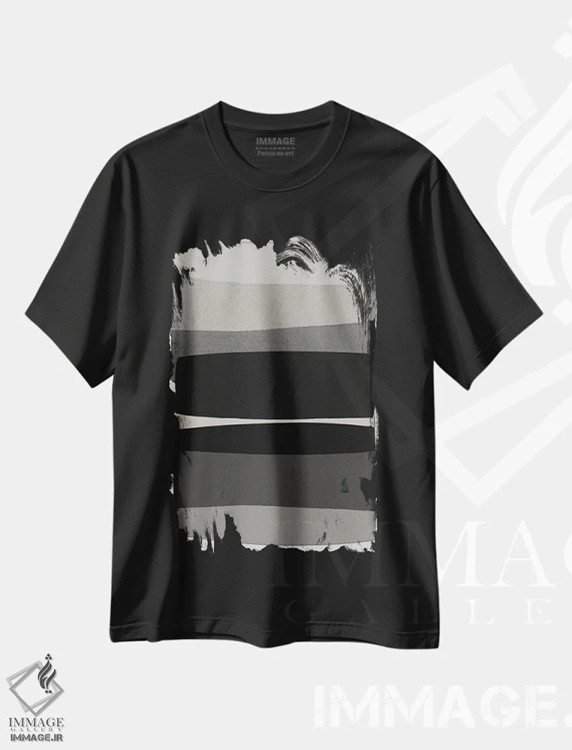 تیشرت مشکی طرح دار مدرن سیاه و سفید اثر اورارا استودیو | فروشگاه ایماژ
