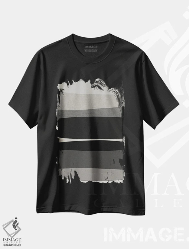 تیشرت مشکی طرح دار مدرن سیاه و سفید اثر اورارا استودیو | فروشگاه ایماژ