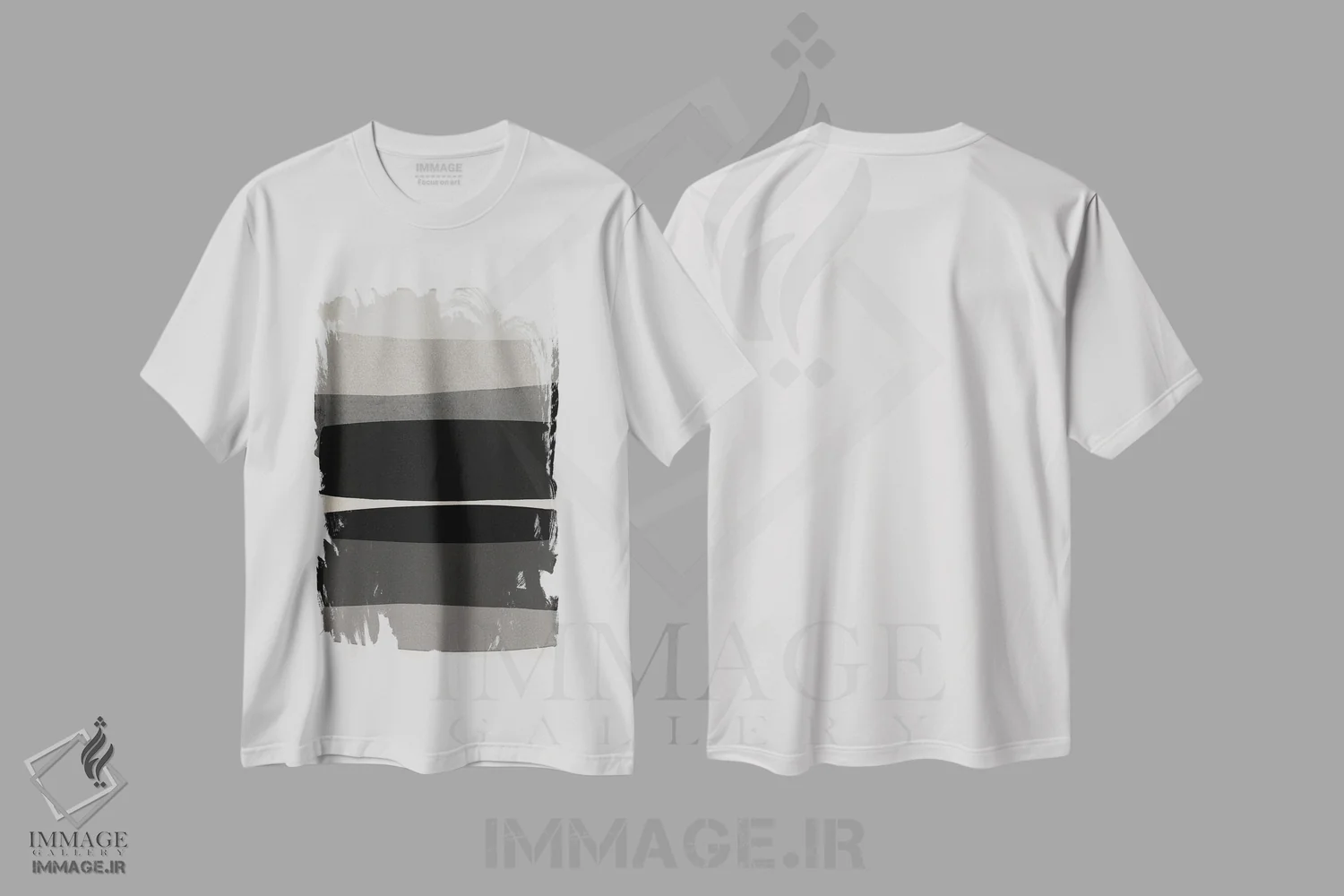 تیشرت سفید طرح دار مدرن سیاه و سفید اثر اورارا استودیو | immage.ir