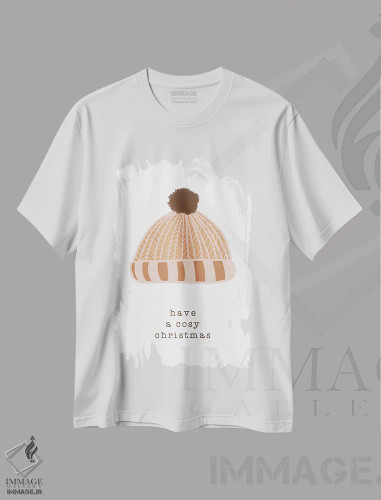 تیشرت سفید طرح دار کریسمس گرمی داشته باش، تابلو و عبار ت های کریسمسی اثر اورارا استودیو | فروشگاه ایماژ
