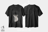 تیشرت مشکی طرح دار دایره خورشید و ماه سیاه و سفید، آبستره اثر اورارا استودیو | فروشگاه ایماژ