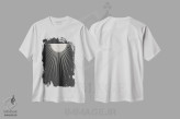 تیشرت سفید طرح دار ماه مینیمال، آبستره اثر اورارا استودیو | immage.ir
