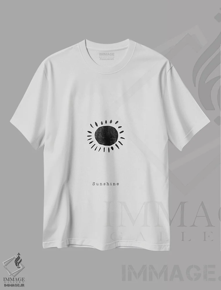 تیشرت سفید طرح دار مجموعه نقل قول، هنر تزئینی سیاه و سفید اثر اورارا استودیو | فروشگاه ایماژ