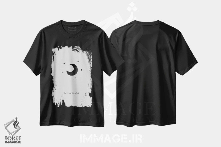 تیشرت مشکی طرح دار مجموعه نقل قول، هنر تزئینی سیاه و سفید اثر اورارا استودیو | immage.ir