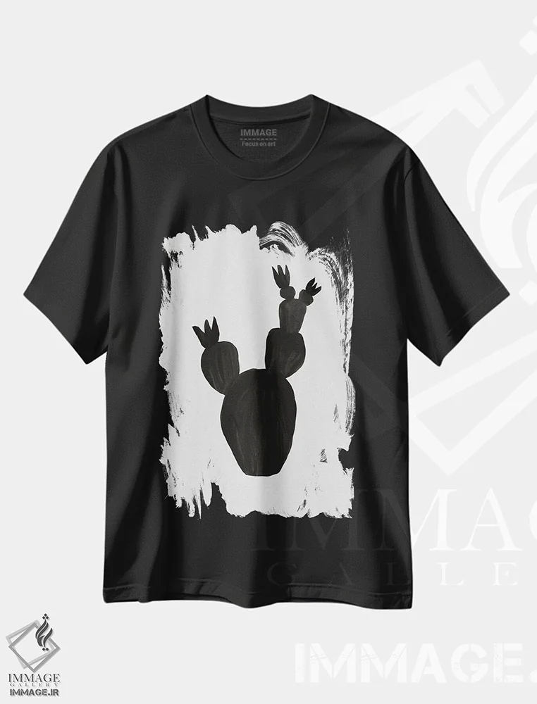 تیشرت مشکی طرح دار گیاه شناسی ۴، آبستره اثر اورارا استودیو | immage.ir