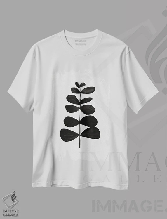 تیشرت سفید طرح دار گیاه شناسی ۲، آبستره اثر اورارا استودیو | immage.ir
