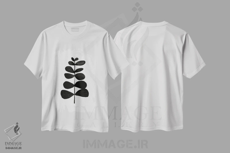 تیشرت سفید طرح دار گیاه شناسی ۲، آبستره اثر اورارا استودیو | immage.ir
