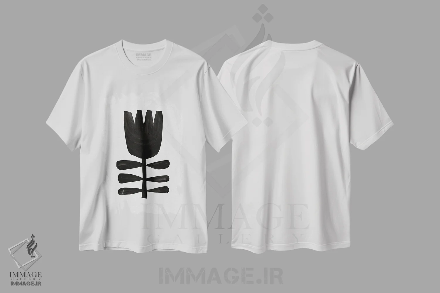 تیشرت سفید طرح دار گیاه شناسی ۳، آبستره اثر اورارا استودیو | فروشگاه ایماژ