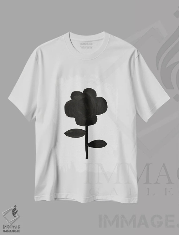 تیشرت سفید طرح دار گیاه شناسی ۶، آبستره اثر اورارا استودیو | immage.ir