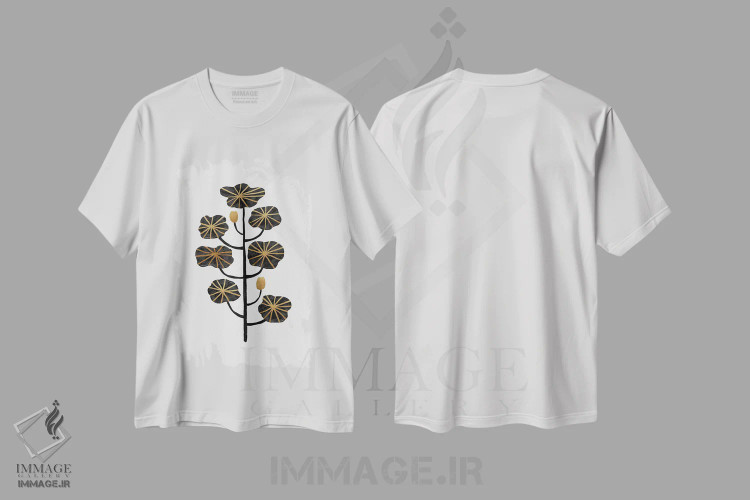 تیشرت سفید طرح دار طبیعت بی جان طلای سیاه ۳، تزئینی اثر اورارا استودیو | immage.ir