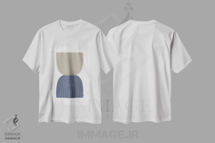 تیشرت سفید طرح دار هنر خطی ۲، تزئینی اثر اورارا استودیو | immage.ir