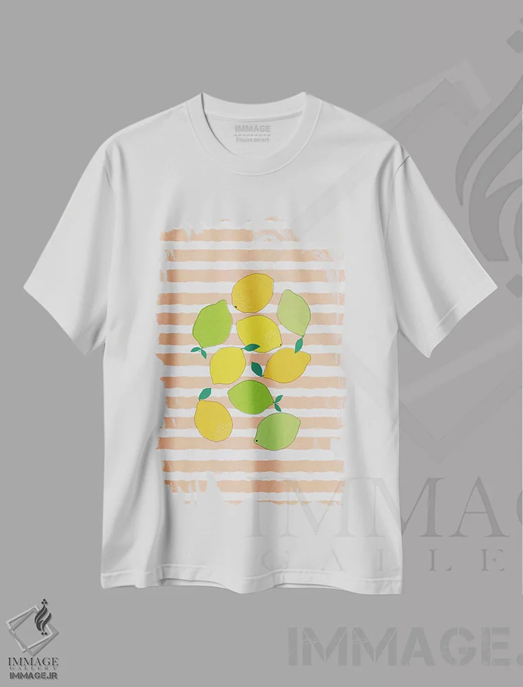 تیشرت سفید طرح دار جمعیت مرکبات، تزئینی اثر اورارا استودیو | فروشگاه ایماژ