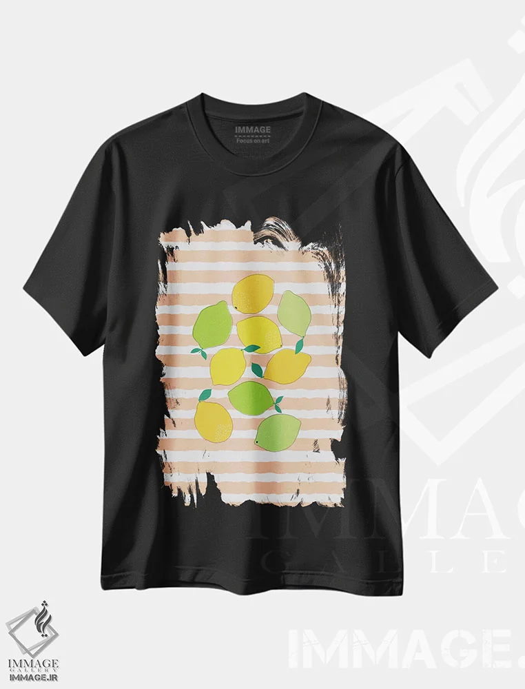 تیشرت مشکی طرح دار جمعیت مرکبات، تزئینی اثر اورارا استودیو | immage.ir