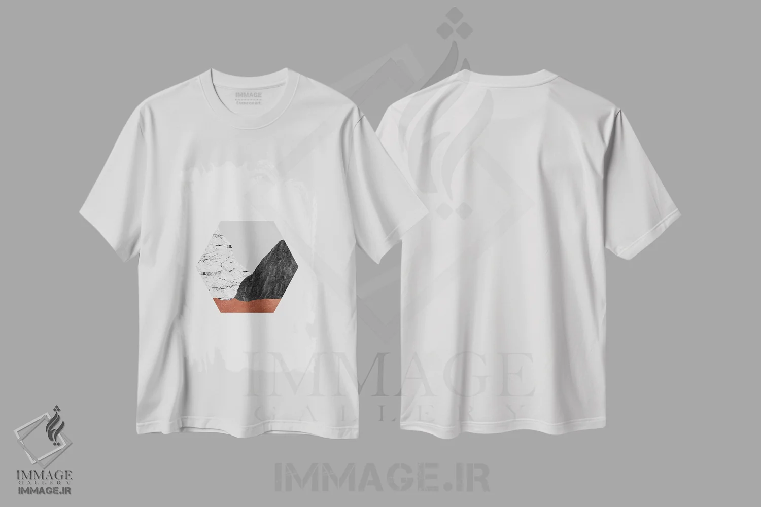 تیشرت سفید طرح دار هندسی مسی ۱ اثر اورارا استودیو | immage.ir