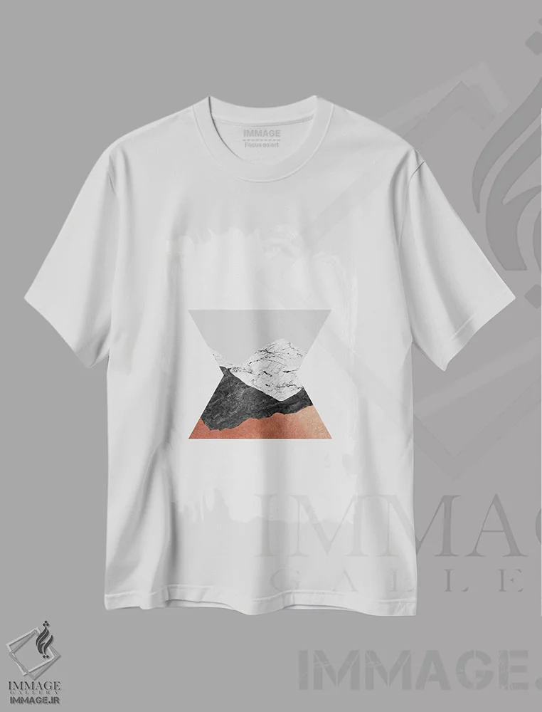 تیشرت سفید طرح دار هندسی مسی ۴ اثر اورارا استودیو | فروشگاه ایماژ